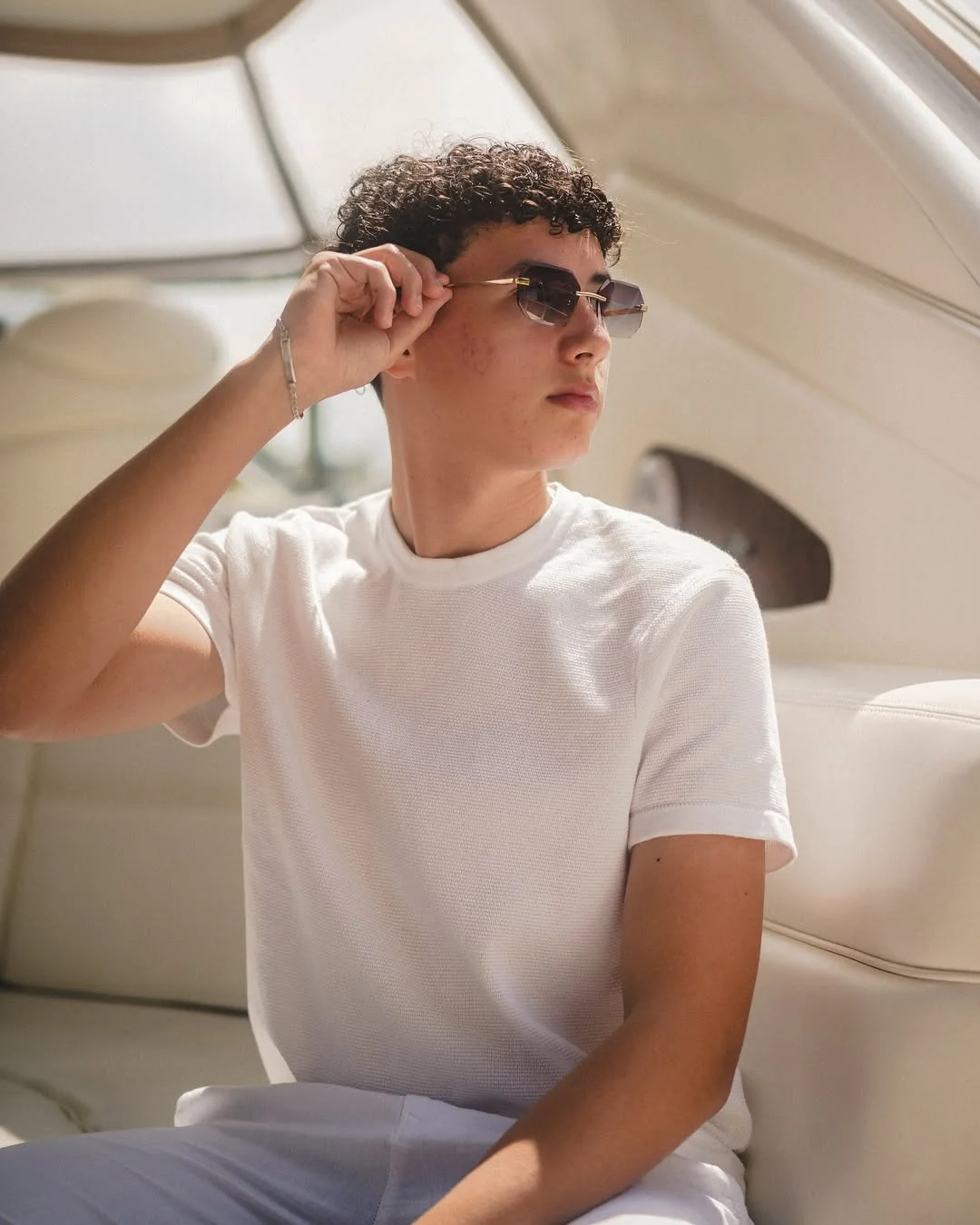 Muerse sunglasses photographed aboard a yacht
